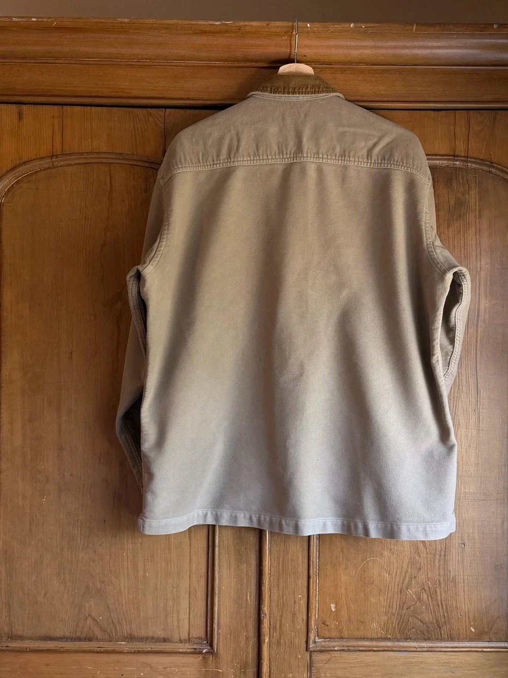 Vintage J. Crew Tan Canvas Field Jacket with Corduroy Collar